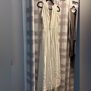 Vintage Chic Cream Sleeveless Jumpsuit